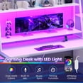 thumbnail image 5 of Gaming Desk with LED Lights, Large PC Gamer Desk Workstation with 8 Drawers and Storage Shelves, 5 of 7