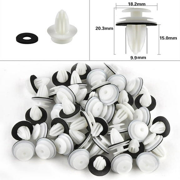 100Pcs Door Panel Clips With Seal Ring Fastener Rivet- Bumpers Clips Retainer Car Interior Retaining- Car Accessories