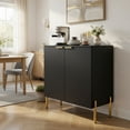 thumbnail image 5 of Topcobe 2-Door Buffet Cabinet Sideboard with Shelf and Metal Legs, Storage Cabinets for Living Room-Black, 5 of 8