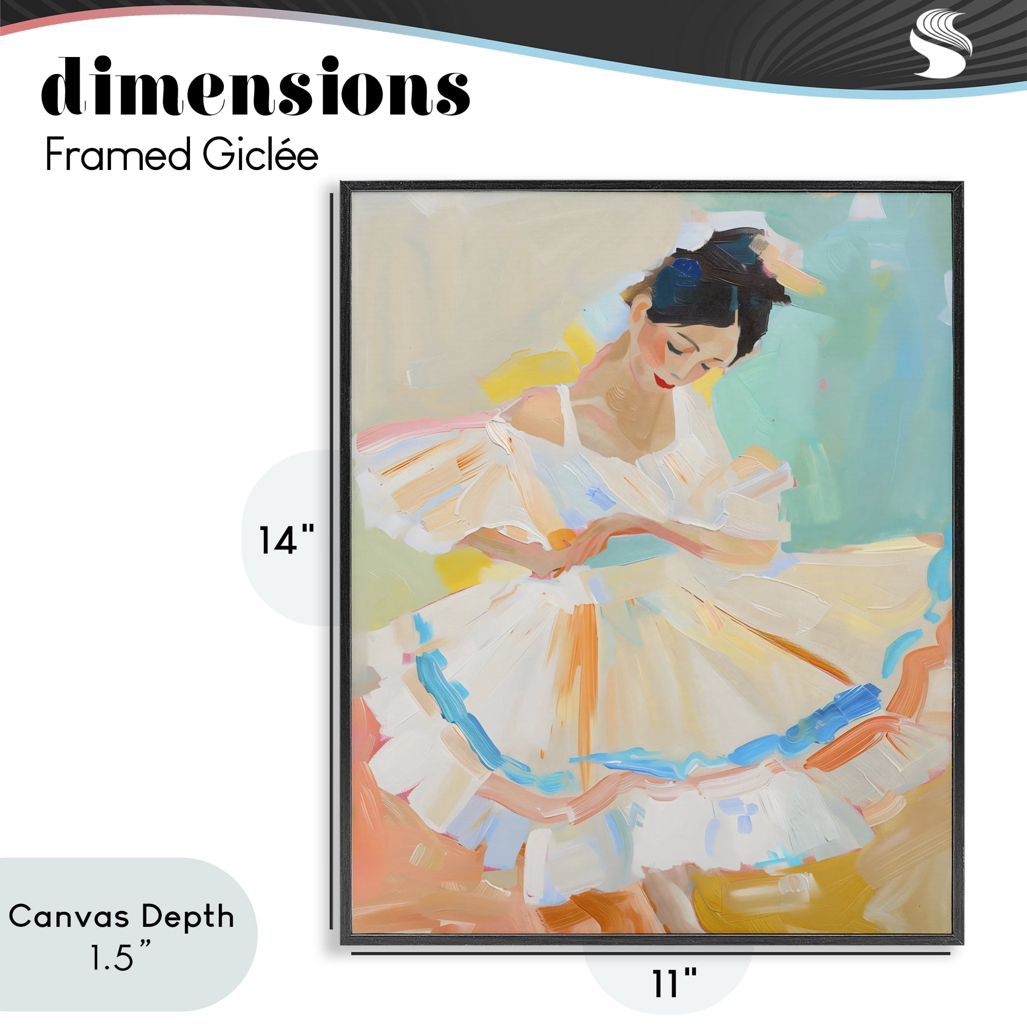 Stupell Industries Dancer with Flowing Dress Black Framed Giclee Art, design by The Prints Vibe