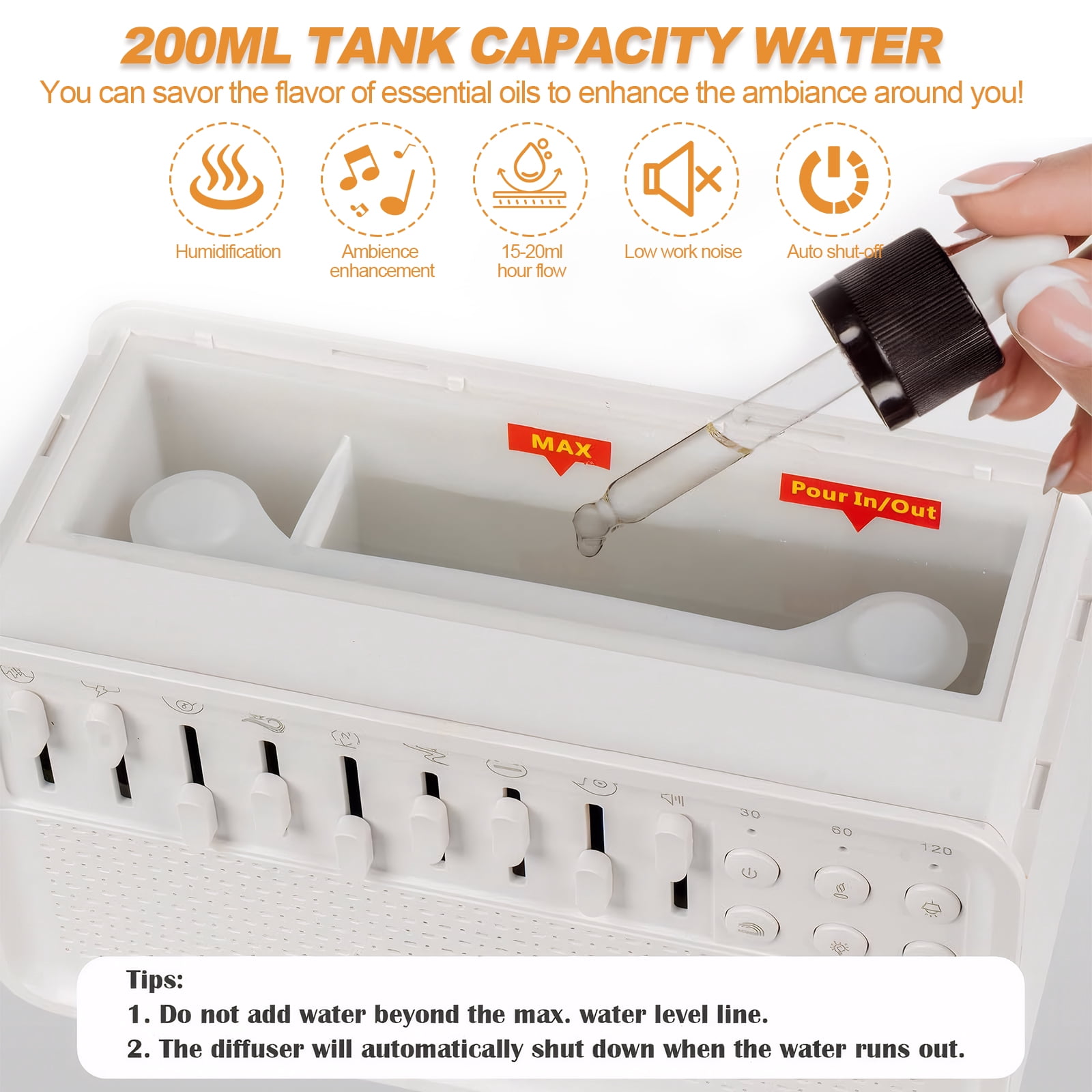 Led White Noise Bt Speaker Rechargeable Aroma Humidifier Night Light For Bedroom White Noise Speaker