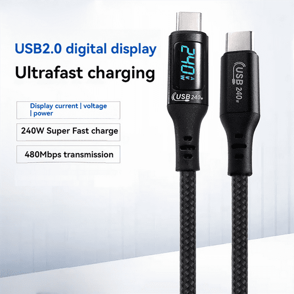 USB Type C to USB C Cable 240W PD 3.1 Fast Charging Charger USB2.0 480Mbps Type-C Digital Display Data Cable