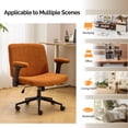 thumbnail image 3 of Ktaxon Office Chair, Flip-Top Armrest Desk Chair on Metal Star Base, Starry Chenille Vanity Chair with Adjustable Height & Swivel Wheels Orange, 3 of 8