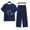 Blue, variant on Ecqkame Pajama Sets for Women 2 Piece Loungewear Short Sleeve Pullover Tops and Wide Leg Pants Outfits A-Blue XXXL