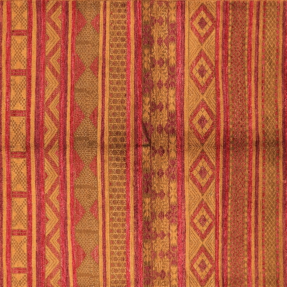 Ahgly Company Indoor Square Solid Orange Modern Area Rugs, 7' Square
