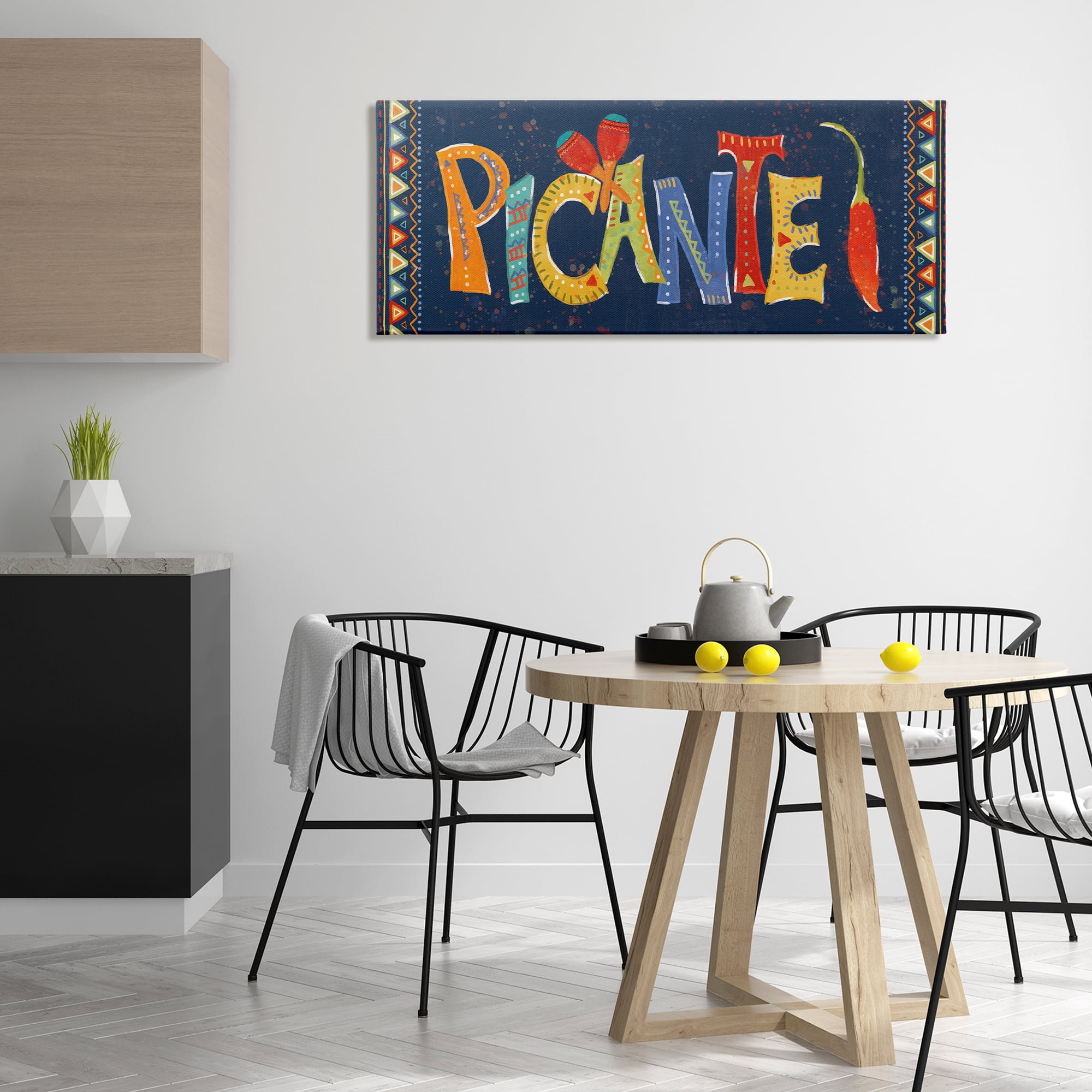 Stupell Industries Picante con Pimiento Colorido Food & Beverage Painting Wrapped Canvas Art Print Wall Art, 48 x 20