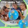 thumbnail image 4 of LED Illuminated World Globe with Chrome Base – Rotating Educational Desk Globe, Light-Up Map for Kids, Students & Classroom, 4 of 5