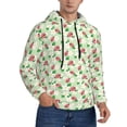 thumbnail image 2 of Kdxio Flower With Ladybug Print Mens Casual Hooded Collar Drawstring Hoodies Pullover Sweatshirts Casual Long Sleeve Shirts-Large, 2 of 7