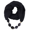 thumbnail image 3 of Hauaitttt Women Necklace Pendant Scarf Ethnic Style Soft Necklace Scarf Satin Scarf Women Satin Head Scarf Neck Scarf Scarfs Summer Classic Scarfs for Women Keyhole Tassel Tan Shawls Scarf for Curly, 3 of 3