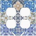 thumbnail image 3 of Metal Light Switch Plate Cover Colorful Fancy Tile Pattern Collage TIL009, 3 of 13
