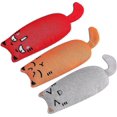 thumbnail image 1 of Paquete de 3 juguetes interactivos de felpa para limpieza de dientes de gato, almohada de hierba gatera para moler dientes (6,5 pulgadas), 1 of 5