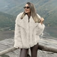 thumbnail image 5 of Women Faux Fur Coat Long Sleeve Lapel Open Front Jacket Warm Fluffy Short Outwear, 5 of 6