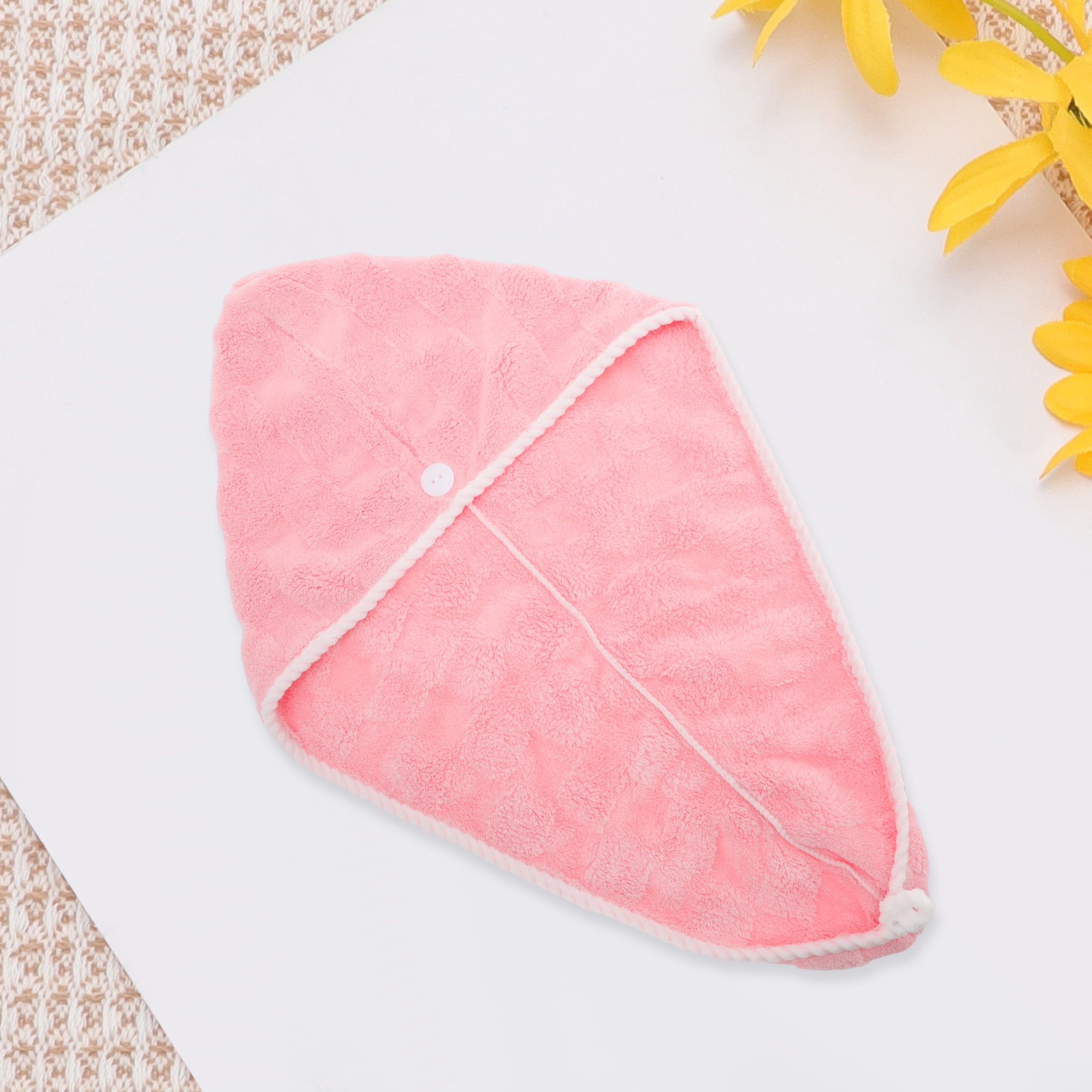 Unique Bargains 1pc Water-absorbent Quick Drying Hair Towel Wrap 26.38"x 10.24" Pink