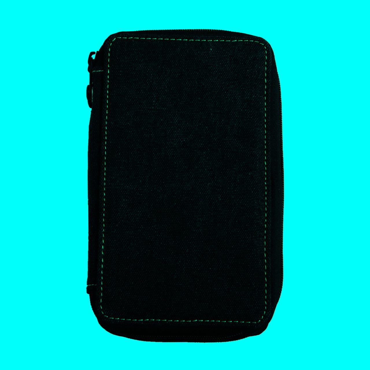 Global Art Canvas Pencil Case, 48-Pencil Capacity, Black