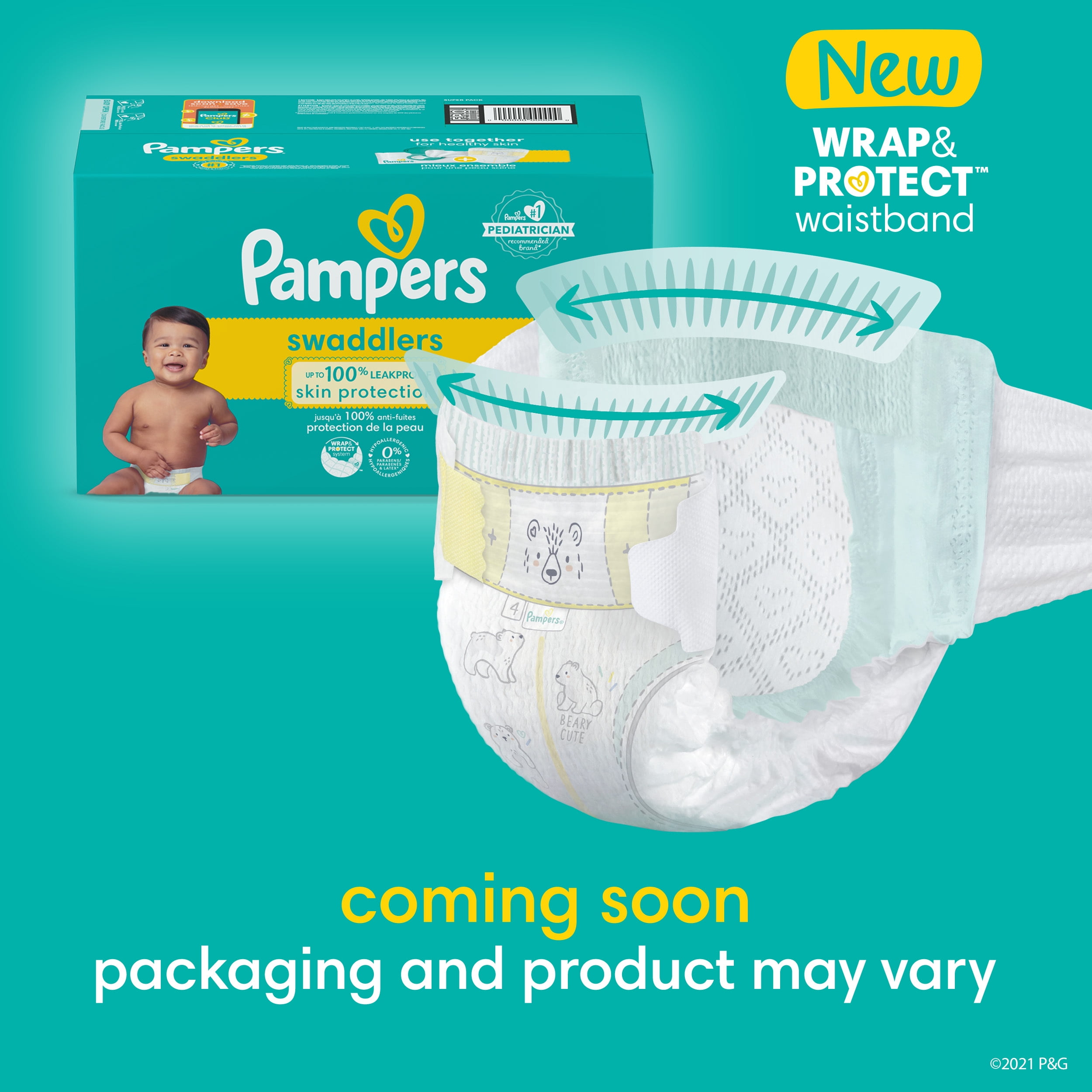 Pampers Swaddlers Active Baby Diaper, Size 3, 132 Count - 1