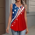 thumbnail image 5 of 250th Anniversary Tank Top for Women 1776-2026 - Patriotic Geometric USA Flag V-Neck Sleeveless Tee - Casual Loose Fit Graphic Top for Independence Day Party Red L, 5 of 6