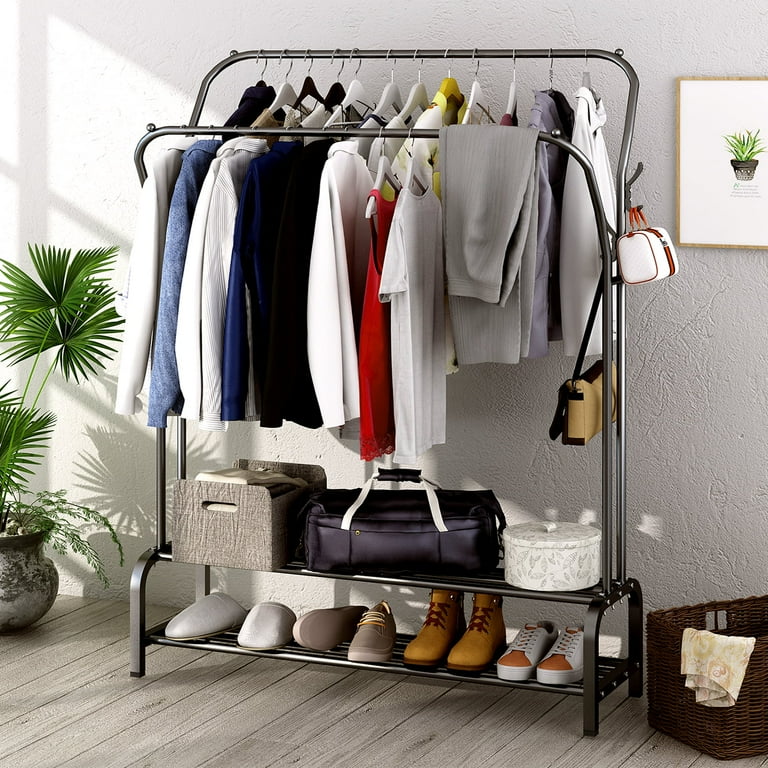 Double layer online clothing rack