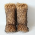 thumbnail image 2 of Gegefur Women's Furry Fluffy Boot Faux Fur Long Snow Boot Knee High Boots Warm Comfortable Outdoor Flat Shoes, 2 of 5