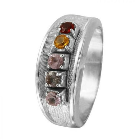 Foreli 0.7CTW Sapphire And Ruby 10k White Gold Ring