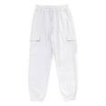thumbnail image 5 of Dagegui Men's Cotton Linen Cargo Pants Summer Elastic Waist Drawstring Jogger Pant Loose Fit Stretch Bottom Tapered Trouser with Pockets White,M, 5 of 9