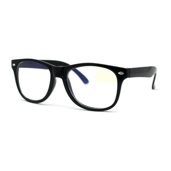 Boys Plastic Horn Rim Blue Light Blocking Computer Glasses Black