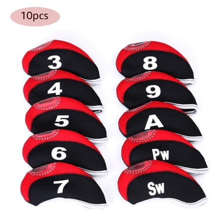BCBMALL 10pcs Neoprene Golf Club Iron Head Cover For Titleist Callaway Ping Taylormade