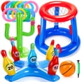 thumbnail image 3 of JoyStone Pool Toys Games Set, Floating Basketball Hoop Inflatable Cross Ring Toss Game Toys for Kids Adults, Summer Party Swimming Pool Water Games, 3 of 12