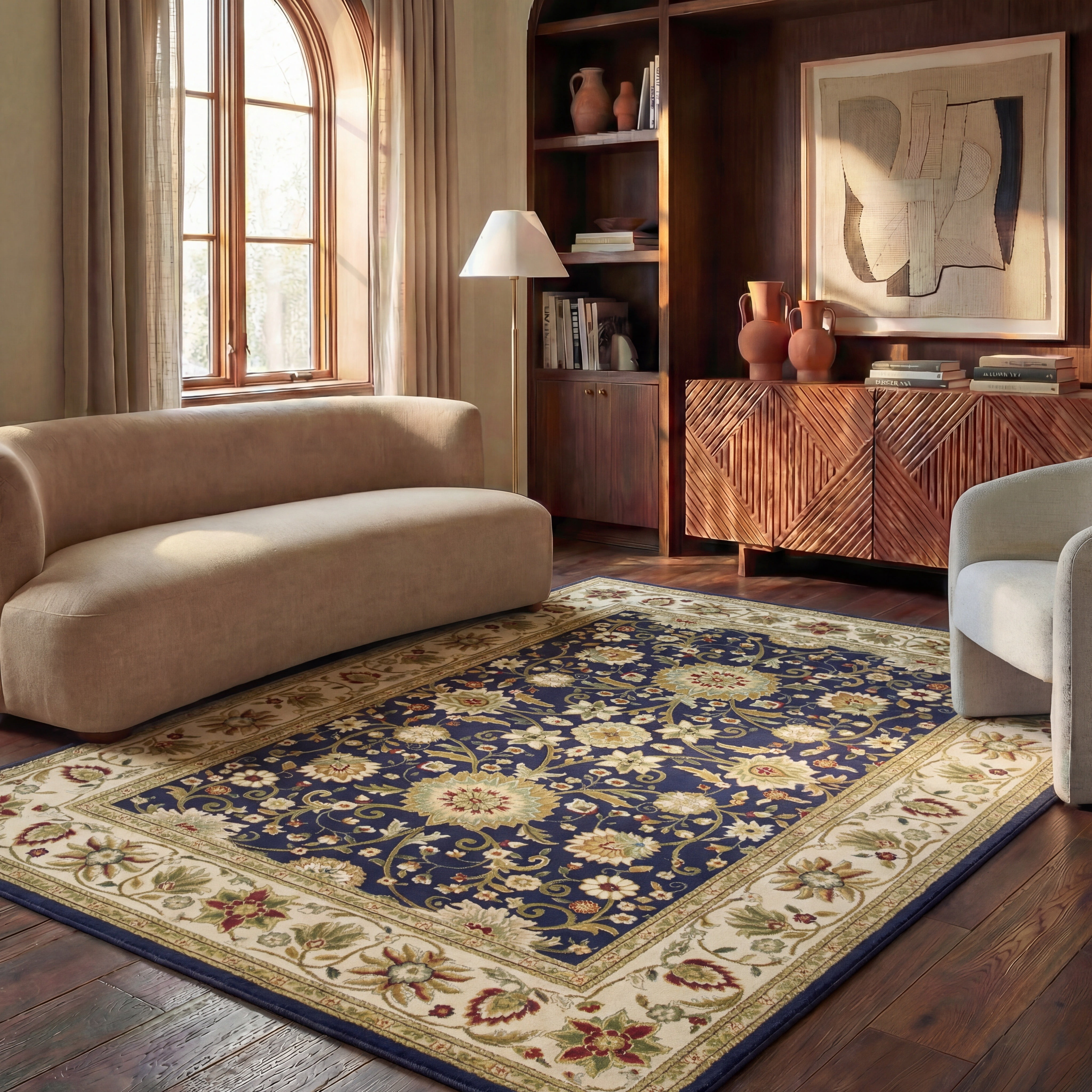 Safavieh Lyndhurst Victoria Floral Area Rug, Black/Ivory, 5'3" x 7'6"