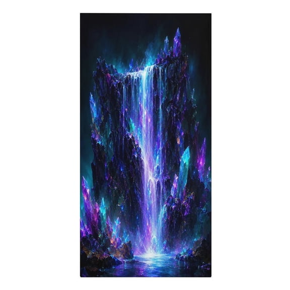 RKSupls Crystal Waterfall Purple Blue Microfiber Beach Towel Absorbent Compact Towels for Swimming Pool Beach Travel Things for Vacation Essentials Adult Gift,61.4×30.3Inch