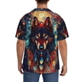 thumbnail image 3 of Disketp Mystic Wolf Dreamcatcher Men's Hawaiian, Shirts Button Down Holiday Beach Shirts-{sizeName}-Small, 3 of 5
