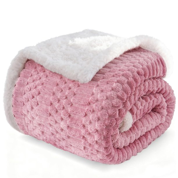 Manta polar Sherpa Gracelife Z01, 150 x 200 cm, rosa