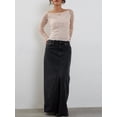 thumbnail image 2 of KelaJuan Women Long Sleeve Crop Tops Sheer Lace Off-Shoulder Shirt Casual Pullovers for Club Streetwear Aesthetic Grunge Clothes, 2 of 6