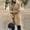 Khaki, variant on MRULIC winter coats for women Suit Solid Long Coat Hairy Long Cardigan Short Front Sleeve Open Women Jacket Women's Coat Black L