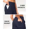 thumbnail image 6 of Only Moment Womens Bermuda Shorts Knee Length Polyester,Spandex High Waisted Stretch Ankle Pants for Women Business Casual Travel Athletic Work Womens Yoga Shorts Navy,M, 6 of 8