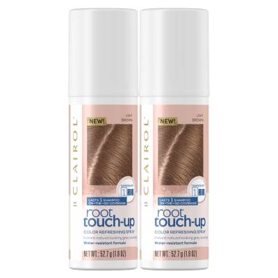 Clairol Root Touch-Up Color Refreshing Spray, Temporary Root Spray Hair  Color, Light Brown, 2-Pack 