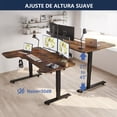 thumbnail image 3 of Escritorio Eléctrico en L 59" Ajustable para Home Office,Mesa Ergonómica con Memoria Programable, Motor Silencioso y Sensor Anti-Colisiones, 150 x 100x 68cm（Marrón）, 3 of 8