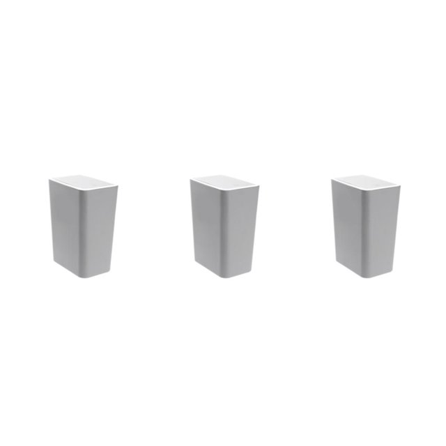 mmirethe 1/2/3 Nordic Trash Can - Press Open Lid Wide Application Less Space Rectangular Trash Large Capacity Grey S 3PCS