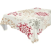 SKYSONIC Christmas Snowflake Tablecloth Waterproof Washable Polyester Square Table Cover Durable Tablecloth for Kitchen Dining Table Party Decor (54 X 54 Inch)