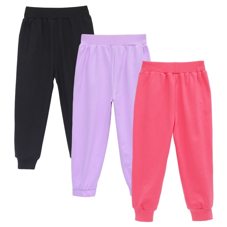 HILEELANG Toddler Girls' 3-Pack Cotton Jogger Pants photo 4