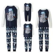 Xkwyshop Family Matching Christmas Pajamas Set Let it Snow Snowflake Print Xmas Jammies Sleepwear for Women Men