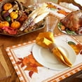 thumbnail image 4 of Fall Placemats Set of 4 Orange Pumpkin Place Mats Maple Leaves Buffalo Plaid Autumn Placemat Harvest Thanksgiving Table Mats for Dining Kitchen Table Holiday Dinner Party Home Decor 13x19 Inch, 4 of 6