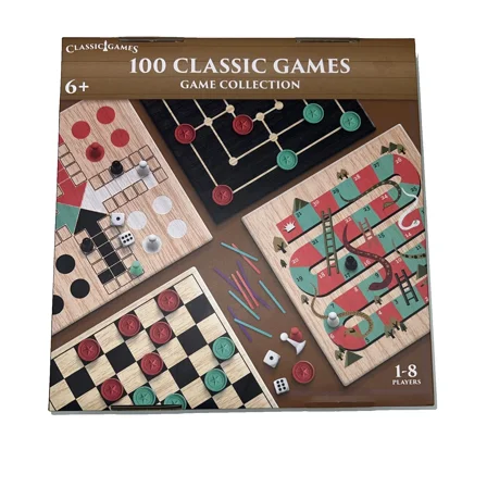Classic Games Collection 100-Game Set – Board & Card Games for 1–8