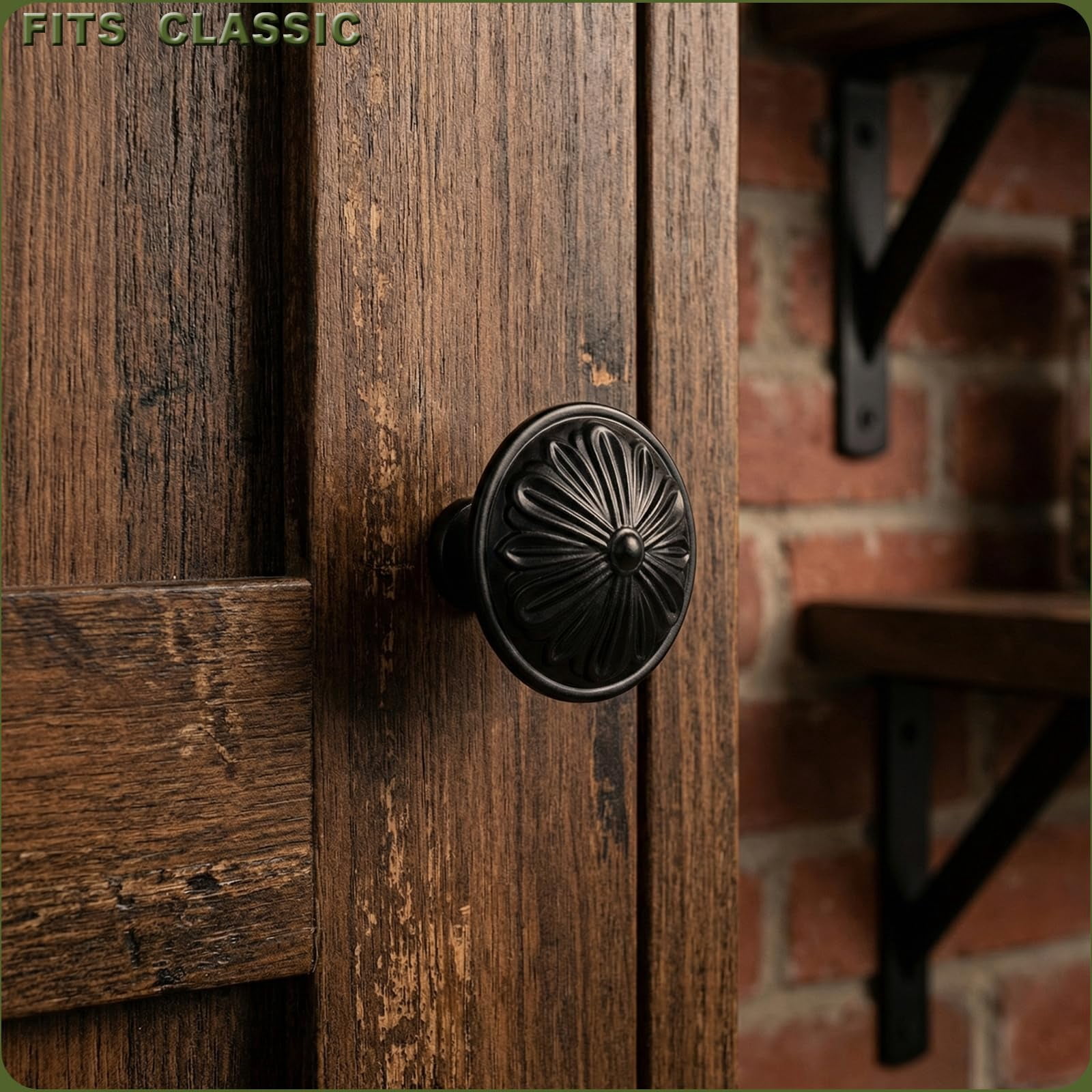 Antique Brass Cabinet Knobs Handles 10 Pack,Solid Zinc Alloy 1.4"Dia Round,Vintage Brass Kitchen Cabinet Handles for Cabinets and Drawers,Drawer Knobs Pulls Vintage Dresser Knobs Closet Door Knobs