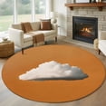 thumbnail image 2 of Orange Sky Round Rug 6ft Washable Circle Kitchen Rugs Non Slip Abstract Sky White Minimalist Large Area Rug Indoor Floor Carpet for Bedroom Living Room Home Office Dining Room Nursery, 2 of 9