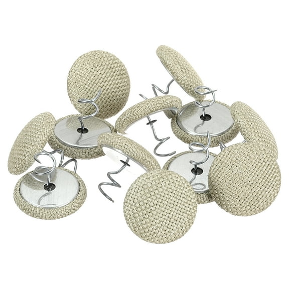 Uxcell 12 Pack Upholstery Tacks Twist Pin, 20mm Bed Skirt Pins Fabric Covered Button Twist Pins for Slipcovers Bed Skirts Armchair Caddies Furniture Cover, Light Gray