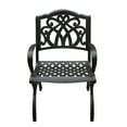 thumbnail image 2 of Ornate Traditional Outdoor Cast Aluminum Patio Dining Chair, 2 of 4