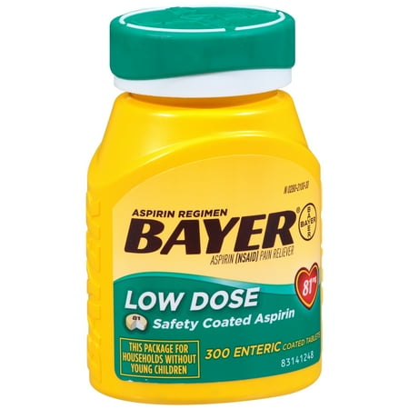 Bayer Low Dose Aspirin Regimen Enteric Coated Tablets, 81 mg, 300 Ct
