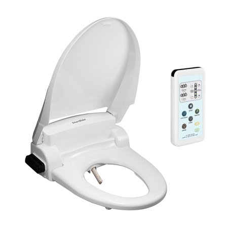 SmartBidet Electric Bidet Seat with Remote Control for Elongated Toilets, White