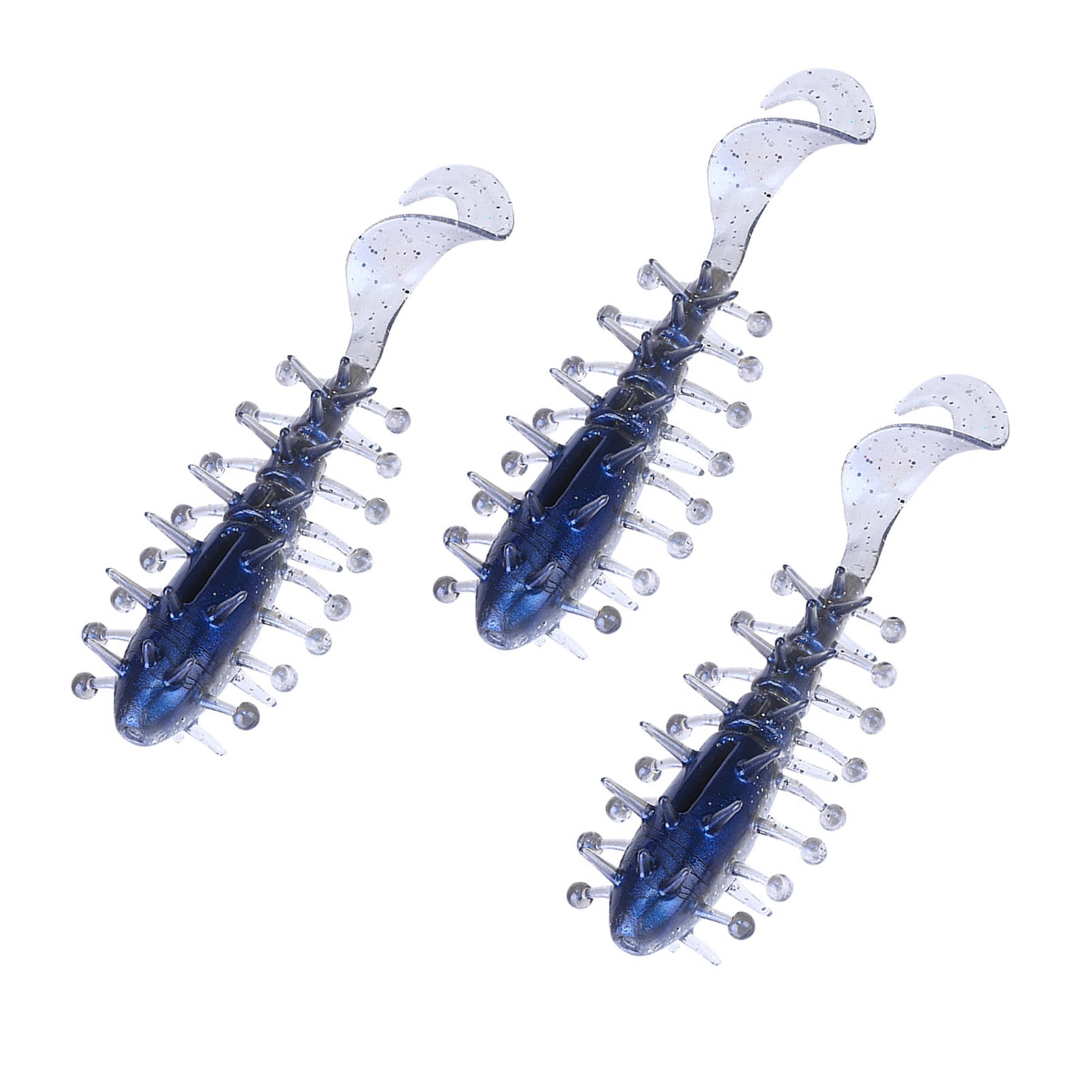 TPE Soft Worm Lures for Fishing 11cm/4.33in Curved Tail Design with Ribbed Body for Lake River Anglers Pack Gear