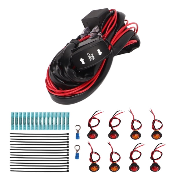 Kimiss Kit de Señal de Utv, interruptor Basculante de Señal de Universal de 12 V Utv Atv Kit de Iluminacia Legal de Calle Arnés de Relé Intermitente de